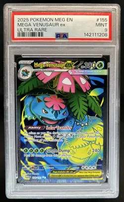 2025 Pokemon Mega Evolution Venusaur ex Ultra Rare #155/132 PSA 9 - Image 1