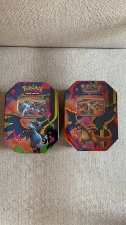 Pokemon Mega Charizard X & Y Tins Lot (2 tins, collectible artwork) - Image 1