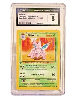 POP 4! Pokemon Nidorino 1999 Base Set 1st Edition French CGC 8 37/102 - Image 1