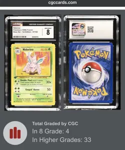 POP 4! Pokemon Nidorino 1999 Base Set 1st Edition French CGC 8 37/102 - Image 2