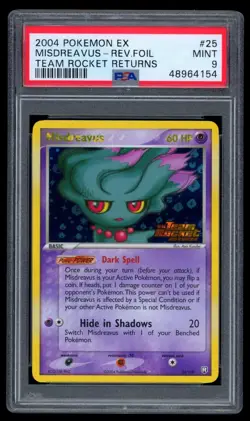 2004 POKEMON EX TEAM ROCKET RETURNS MISDREAVUS REV. HOLO PSA 9 MINT 25/109 - Image 1