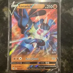 Lucario V 146/264 SWSH08: Fusion Strike Ultra Rare Holo Full Art Pokemon Card NM - Image 1