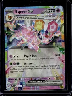 2025 Pokemon Prize Pack Series 7 Espeon ex Prismatic Evolutions Rare #034/131 - Image 1