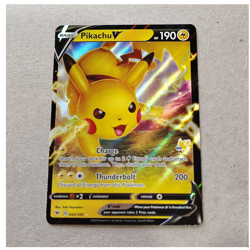 Pokemon Pikachu V Battle Academy Stamped Holo Rare 043/185 190 HP English - Image 1
