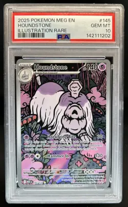 2025 Pokemon Mega Evolution Houndstone Illustration Rare #145/132 PSA 10 - Image 1