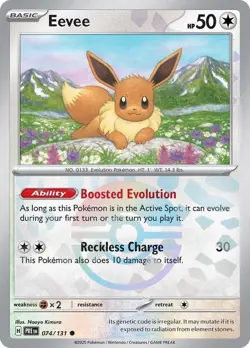 Eevee 074/131 NM Holo Poke Ball Pattern English Pokemon Prismatic Evolutions - Image 1