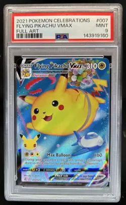 2021 Pokemon SWSH Celebrations Flying Pikachu VM #007/025 PSA 9 - Image 1