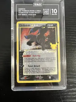 Umbreon Gold Star 17/17 - Pokemon Celebrations 25th Anniversary Holo Rare - Image 1