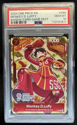 2024-25 One Piece BCG Fest Monkey.D.Luffy Promo Bandai #P-080 PSA 10 GEM MINT - Image 1