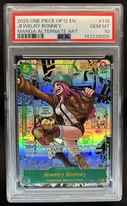 2025 One Piece Jewelry Bonney Manga Art Alt SSP #OP12-118 PSA 10 - Image 1