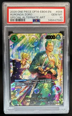 2025 One Piece The Best Roronoa Zoro Promo Special Alt Art #PRB02-006 PSA 10 - Image 1