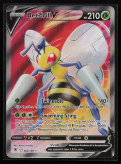 Beedrill V (Full Art) 160/189 SWSH10: Astral Radiance Pokemon TCG Card - Image 1