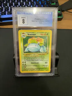 CGC 8 Venusaur Base Set Holo 15/102 WOTC Pokemon Card 1999 - Image 1