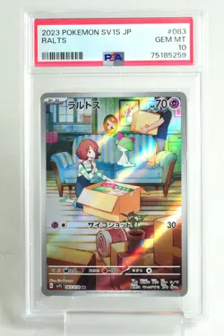 PSA 10 GEM MINT Pokemon card Ralts 083/078 SV1S AR Scarlet ex 2023 Japanese - Image 1