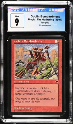 1997 Tempest Magic The Gathering Goblin Bombardment CGC 9 - Image 1