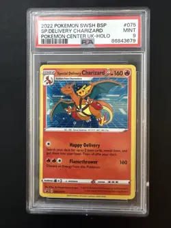 POKEMON TCG - SPECIAL DELIVERY CHARIZARD SWSH075 PSA 9 POKEMON CENTER PURCHASE - Image 1
