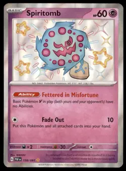 SPIRITOMB 158/091 SHINY PALDEAN FATES POKEMON TCG ENGLISH - Image 1