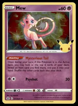MEW 011/025 CELEBRATIONS HOLO HOLO RARE POKEMON TCG ENGLISH - Image 1