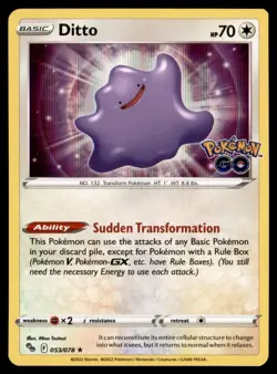 DITTO POKEMON GO 053/078 HOLO HOLO RARE POKEMON TCG ENGLISH - Image 1