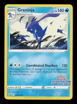 Pokemon Card Greninja SWSH305 Illustration Contest Promo Rare Alt Art LP 2022 - Image 1