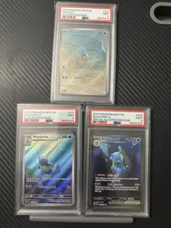 Squirtle Wartortle Blastoise PSA 9 Sequential 151 English Illustration Pokemon - Image 1