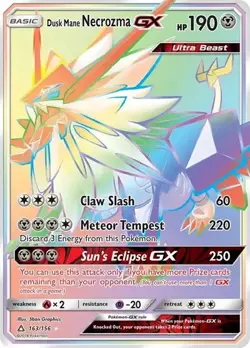 Dusk Mane Necrozma GX 163/156 Ultra Prism Secret Rare Holo Pokemon TCG NM - Image 1