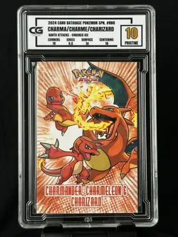 Charizard Charmander Charmeleon CG 10 Pristine Attacks 2 Database Pokemon 2024 - Image 1