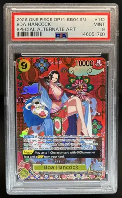2026 One Piece Boa Hancock Special Card Alt Art #OP14-112 PSA 9 - Image 1