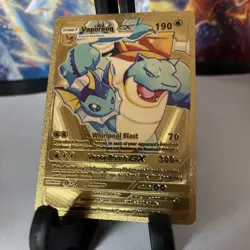 Vaporeon GX HP190 - Gold Foil 🔥Fan Art 🔥Pokemon Card 💥N/M - Image 1