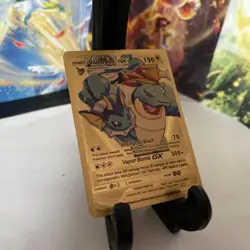 Vaporeon GX HP190 - Gold Foil 🔥Fan Art 🔥Pokemon Card 💥N/M - Image 3