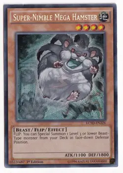 Yugioh Super-Nimble Mega Hamster LC5D-EN226 1st Edition Secret Rare Holo - Image 1