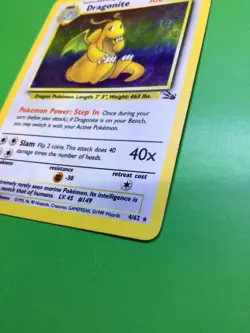 1999 Pokemon Dragonite 4/62 Holo Rare card - Image 2