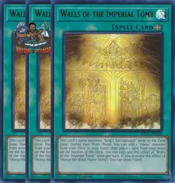 Yugioh! 3x Walls of the Imperial Tomb MP25-EN168 Ultra Rare 1st Ed NM - Image 1