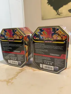 Pokemon Mega Charizard Tin Box Lot of 2 Booster Promo Card Trading Card Game - Image 3