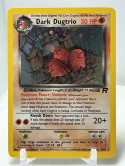 Pokemon Dark Dugtrio TCG Holo Card 6/82 Rare - Image 1