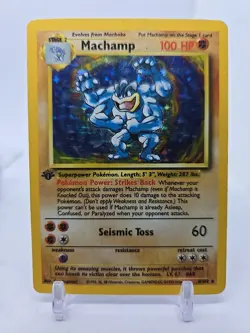 Pokemon card Machamp 8/102 Deck Exclusive Base Set 1st Edition Holo Rare -P33 - Image 1