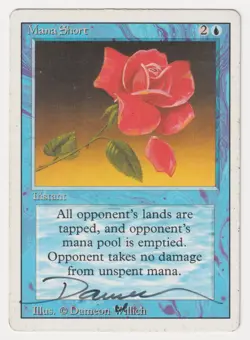 Signed Mana Short MP Revised Edition Artist Dameon Willich 1994 MTG Magic Rare! - Image 1