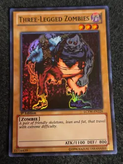 Yugioh Three-Legged Zombies LCYW-EN226 Super Rare 1st Ed VLP - Image 1