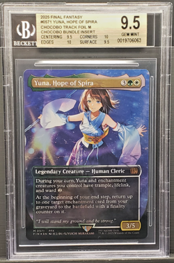 Yuna, Hope of Spira (Borderless) (Chocobo Track Foil) Final Fantasy Grade 9.5 - Image 1