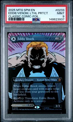 2025 MTG MARVEL'S SPIDER-MAN #0233 EDDIE BROCK/VENOM, LETHAL PROTECTOR PSA 9 - Image 1