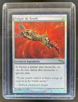 2003 Magic MTG MTG Pulgar de Krark Spanish Krark’s Thumb Rare #190 - Image 1