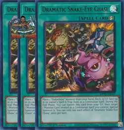 Yugioh! 3x Dramatic Snake-Eye Chase MP25-EN167 Ultra Rare 1st Ed NM - Image 1