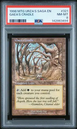 1998 MTG URZA'S SAGA #321 GAEA'S CRADLE PSA 8 - Image 1
