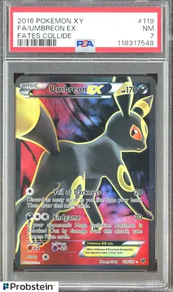 2016 Pokemon XY Fates Collide #119 FA Umbreon EX PSA 7 NM - Image 1