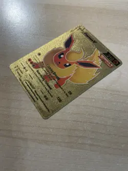 Fan Art - Pokemon Gold Foil Flareon V 210HP 169/203 Single Strike - Image 3