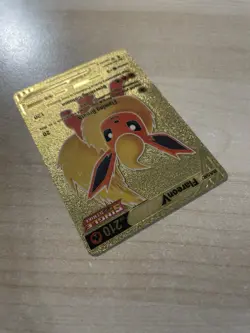 Fan Art - Pokemon Gold Foil Flareon V 210HP 169/203 Single Strike - Image 4