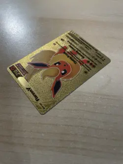 Fan Art - Pokemon Gold Foil Flareon V 210HP 169/203 Single Strike - Image 5