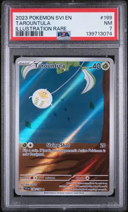2023 POKEMON SVI EN-SCARLET & VIOLET ILLUSTRATION RARE #199 TAROUNTULA PSA 7 - Image 1