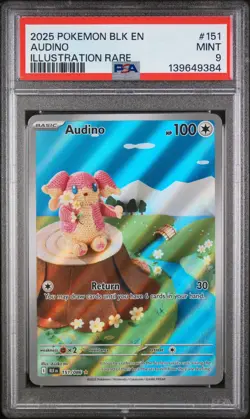 2025 POKEMON BLK EN-BLACK BOLT ILLUSTRATION RARE #151 AUDINO PSA 9 - Image 1