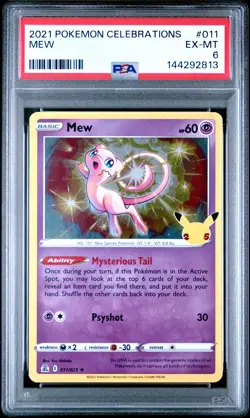 2021 POKEMON CELEBRATIONS #011 MEW PSA 6 - Image 1